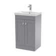 [BFCL223E] Swynnerton Traditional 2 Door Floor Standing Vanity Unit with Thin Edge Basin, Satin Grey, 500mm - Cutout