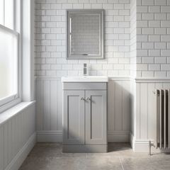 [BFCL223E] Swynnerton Traditional 2 Door Floor Standing Vanity Unit with Thin Edge Basin, Choice of Size and Colour