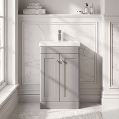 [BFCL223E] Swynnerton Traditional 2 Door Floor Standing Vanity Unit with Thin Edge Basin, Choice of Size and Colour - Silo