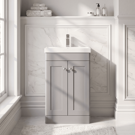[BFCL223E] Swynnerton Traditional 2 Door Floor Standing Vanity Unit with Thin Edge Basin, Choice of Size and Colour - Silo