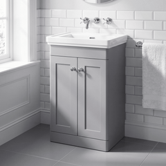 [BFCL223H] Swynnerton Traditional 2 Door Floor Standing Vanity Unit with 0 Tap Hole Traditional Fireclay Basin, Choice of Size and Colour