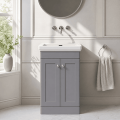 [BFCL223H] Swynnerton Traditional 2 Door Floor Standing Vanity Unit with 0 Tap Hole Traditional Fireclay Basin, Choice of Size and Colour - Silo