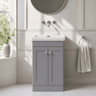 [BFCL223H] Swynnerton Traditional 2 Door Floor Standing Vanity Unit with 0 Tap Hole Traditional Fireclay Basin, Choice of Size and Colour - Silo