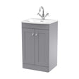 [BFCL223J] Swynnerton Traditional 2 Door Floor Standing Vanity Unit with Basin, Satin Grey, 500mm - Cutout