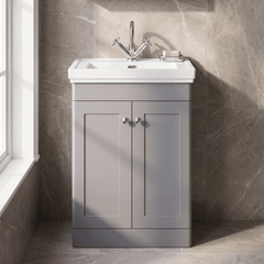 [BFCL225A] Swynnerton Traditional Floor Standing Vanity Basin Unit with 1 Tap Hole Ceramic Basin - Choice of Size and Finish - Silo