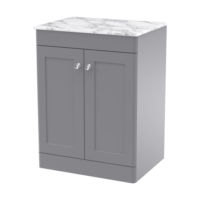 [BFCL225CMT] Swynnerton Traditional 2 Door Floor Standing Vanity Unit with Marble Top, 600mm - Cutout