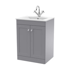 [BFCL225C] Swynnerton Traditional 2 Door Floor Standing Vanity Basin Unit with 1 Tap Hole Minimalist Ceramic Basin, Choice of Size and Colour - Cutout
