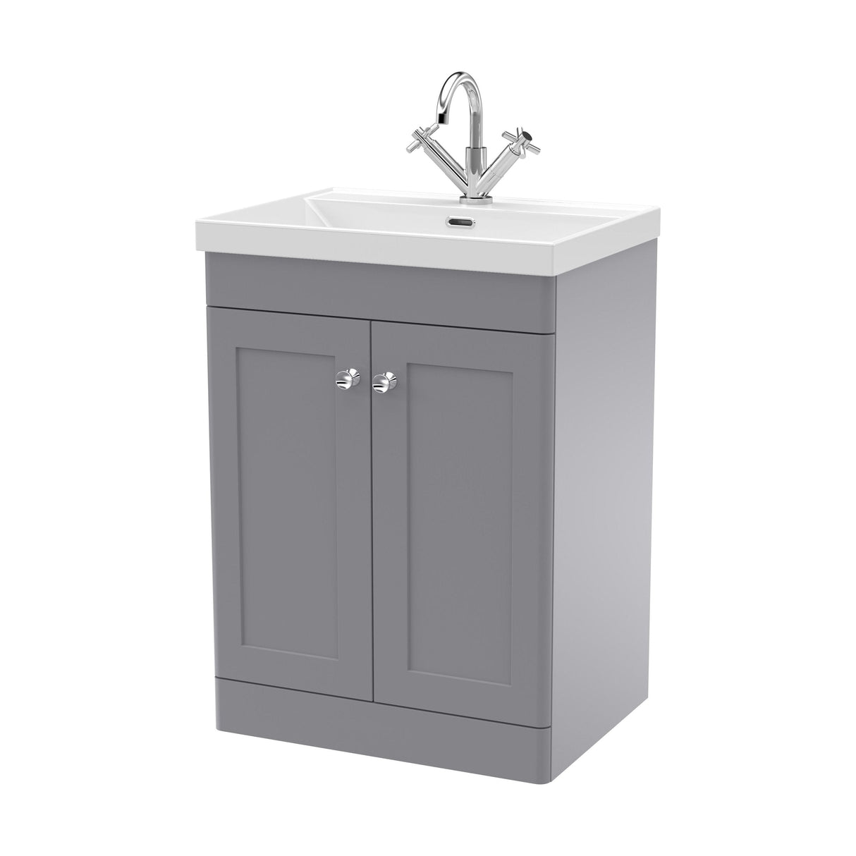 [BFCL225E] Swynnerton Traditional 2 Door Floor Standing Vanity Unit with Thin Edge Basin, Choice of Size and Colour - Cutout