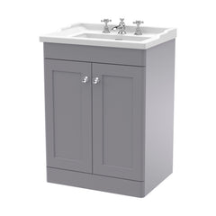 [BFCL225G] Swynnerton Traditional 2 Door Floor Standing Vanity Basin Unit with 3 Tap Hole Traditional Ceramic Basin, Choice of Size and Colour - Cutout