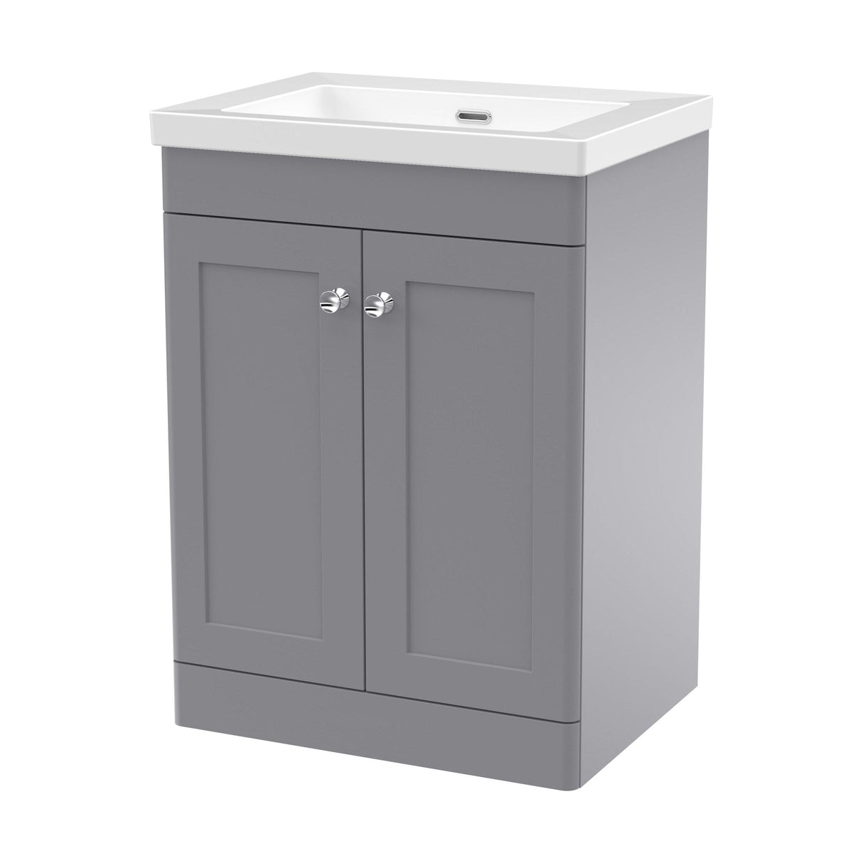 [BFCL225K] Swynnerton Traditional 2 Door Floor Standing Vanity Basin Unit with 0 Tap Hole Modern Fireclay Basin, Choice of Size and Colour - Cutout