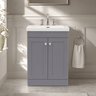 [BFCL225M] Swynnerton Traditional 2 Door Floor Standing Vanity Basin Unit with 3 Tap Hole Modern Fireclay Basin, Choice of Size and Colour - Silo