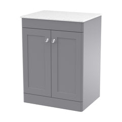 [BFCL225WMT] Swynnerton Traditional 2 Door Floor Standing Vanity Unit with White Marble Worktop, Choice of Size and Colour - Cutout