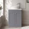 [BFCL225WMT] Swynnerton Traditional 2 Door Floor Standing Vanity Unit with White Marble Worktop, Choice of Size and Colour - Silo