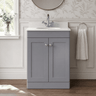 [BFCL225WR1] Swynnerton Traditional 2 Door Floor Standing Vanity Basin Unit with 1 Tap Hole White Marble Worktop and Basin, Choice of Size and Colour - Silo