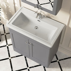 [BFCL226A] Swynnerton Traditional Floor Standing Vanity Basin Unit with 1 Tap Hole Ceramic Basin - Choice of Size and Finish - Lifestyle 2