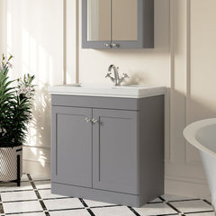 [BFCL226A] Swynnerton Traditional Floor Standing Vanity Basin Unit with 1 Tap Hole Ceramic Basin - Choice of Size and Finish - Lifestyle 3