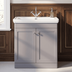 [BFCL226A] Swynnerton Traditional Floor Standing Vanity Basin Unit with 1 Tap Hole Ceramic Basin - Choice of Size and Finish - Silo