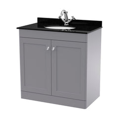 [BFCL226BR1] Swynnerton Traditional 2 Door Floor Standing Vanity Unit with Black Marble Worktop and 1 Tap Hole Basin, Choice of Size and Colour - Cutout