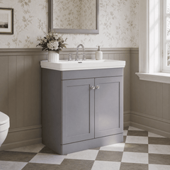 [BFCL226B] Swynnerton Traditional 2 Door Floor Standing Vanity Basin Unit with 3 Tap Hole Traditional Fireclay Basin, Choice of Size and Colour