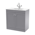 [BFCL226C] Swynnerton Traditional 2 Door Floor Standing Vanity Unit with Basin, Satin Grey, 800mm - Cutout
