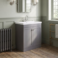 [BFCL226E] Swynnerton Traditional 2 Door Floor Standing Vanity Unit with Thin Edge Basin, Choice of Size and Colour