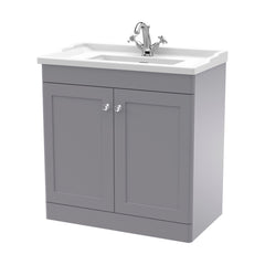 [BFCL226F] Swynnerton Traditional 2 Door Floor Standing Vanity Basin Unit with 1 Tap Hole Traditional Ceramic Basin, Choice of Size and Colour - Cutout