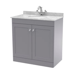 [BFCL226GR1] Swynnerton Traditional 2 Door Floor Standing Vanity Unit with Grey Marble Worktop and 1 Tap Hole Basin, Choice of Size and Colour - Cutout