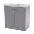 [BFCL226H] Swynnerton Traditional 2 Door Floor Standing Vanity Unit with Basin, Satin Grey, 800mm - Cutout