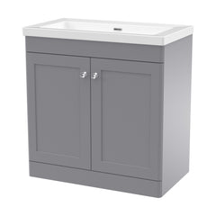 [BFCL226K] Swynnerton Traditional 2 Door Floor Standing Vanity Basin Unit with 0 Tap Hole Modern Fireclay Basin, Choice of Size and Colour - Cutout