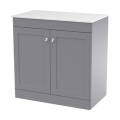 [BFCL226WMT] Swynnerton Traditional 2 Door Floor Standing Vanity Unit with White Marble Worktop, Choice of Size and Colour - Cutout