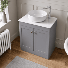 [BFCL226WMT] Swynnerton Traditional 2 Door Floor Standing Vanity Unit with White Marble Worktop, Choice of Size and Colour