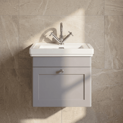 [BFCL291A] Swynnerton Traditional Wall Hung 1 Drawer Vanity Basin Unit with Fireclay Basin - Choice of Colour and Size - Silo