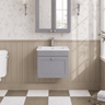 [BFCL291C] Swynnerton Traditional 1 Drawer Wall Hung Vanity Basin Unit with 1 Tap Hole Minimalist Ceramic Basin, Choice of Size and Colour - Silo