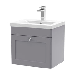 [BFCL291D] Swynnerton Traditional 1 Drawer Wall Hung Vanity Unit with Mid-Edge Basin, 500mm, Choice of Colour - Cutout