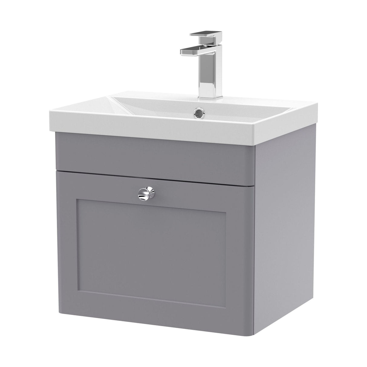 [BFCL291E] Swynnerton Traditional 1 Drawer Wall Hung Vanity Unit with Thin Edge Basin, Choice of Size and Colour - Cutout