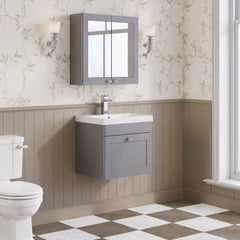 [BFCL291E] Swynnerton Traditional 1 Drawer Wall Hung Vanity Unit with Thin Edge Basin, Choice of Size and Colour