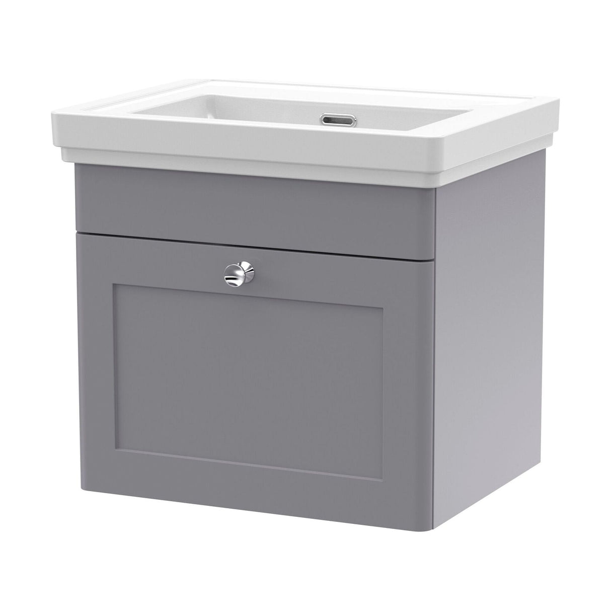 [BFCL291H] Swynnerton Traditional 1 Drawer Wall Hung Vanity Unit with 0 Tap Hole Traditional Fireclay Basin, Choice of Size and Colour - Cutout