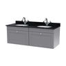 [BFCL294BR2] Swynnerton Traditional 2 Drawer Wall Hung Vanity Basin Unit with Double 1 Tap Hole Black Marble Worktop and Basin, 1200mm, Choice of Colour - Cutout