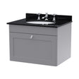 [BFCL294BR3] Swynnerton Traditional 1 Drawer Wall Hung Vanity Unit with Marble Basin, Satin Grey, 600mm - Cutout