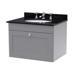 [BFCL294BR3] Swynnerton Traditional 1 Drawer Wall Hung Vanity Unit with Marble Basin - Choice of Size and Colour - Cutout
