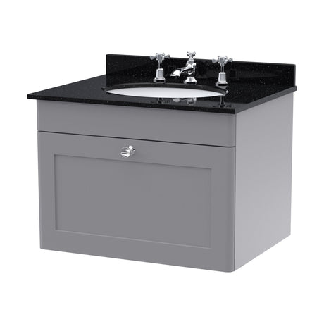 [BFCL294BR3] Swynnerton Traditional 1 Drawer Wall Hung Vanity Unit with Marble Basin - Choice of Size and Colour - Cutout