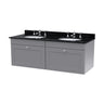 [BFCL294BR6] Swynnerton Traditional 2 Drawer Wall Hung Vanity Basin Unit with Double 3 Tap Hole Black Marble Worktop and Basin, 1200mm, Choice of Colour - Cutout
