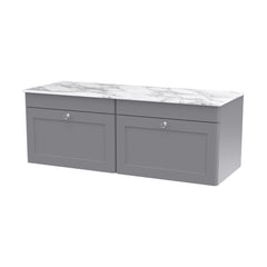 [BFCL294CMT2] Swynnerton Traditional 2 Drawer Wall Hung Vanity Unit with Marble Top, 1200mm - Cutout