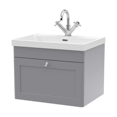 [BFCL294E] Swynnerton Traditional 1 Drawer Wall Hung Vanity Unit with Thin Edge Basin, Choice of Size and Colour - Cutout