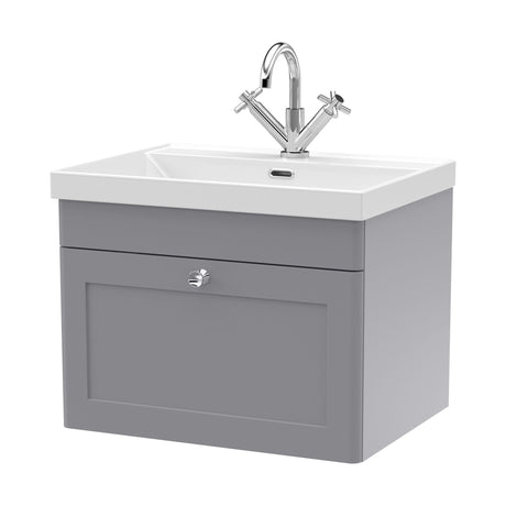[BFCL294E] Swynnerton Traditional 1 Drawer Wall Hung Vanity Unit with Thin Edge Basin, Choice of Size and Colour - Cutout
