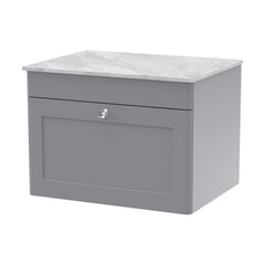 [BFCL294GMT] Swynnerton Traditional 1 Drawer Wall Hung Vanity Unit with Marble Top, 600mm - Cutout
