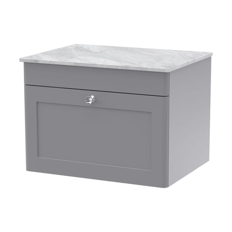[BFCL294GMT] Swynnerton Traditional 1 Drawer Wall Hung Vanity Unit with Marble Top, 600mm - Cutout
