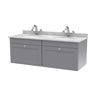 [BFCL294GR2] Swynnerton Traditional 2 Drawer Wall Hung Vanity Basin Unit with Double 1 Tap Hole Grey Marble Basin, 1200mm, Choice of Colour - Cutout