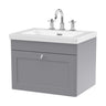 [BFCL294M] Swynnerton Traditional 1 Drawer Wall Hung Vanity Basin Unit with 3 Tap Hole Modern Fireclay Basin, Choice of Size and Colour - Cutout