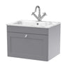 [BFCL294Q] Swynnerton Traditional 1 Drawer Wall Hung Vanity Basin Unit with 1 Tap Hole Marble Effect Stone Basin, Choice of Size and Colour - Cutout